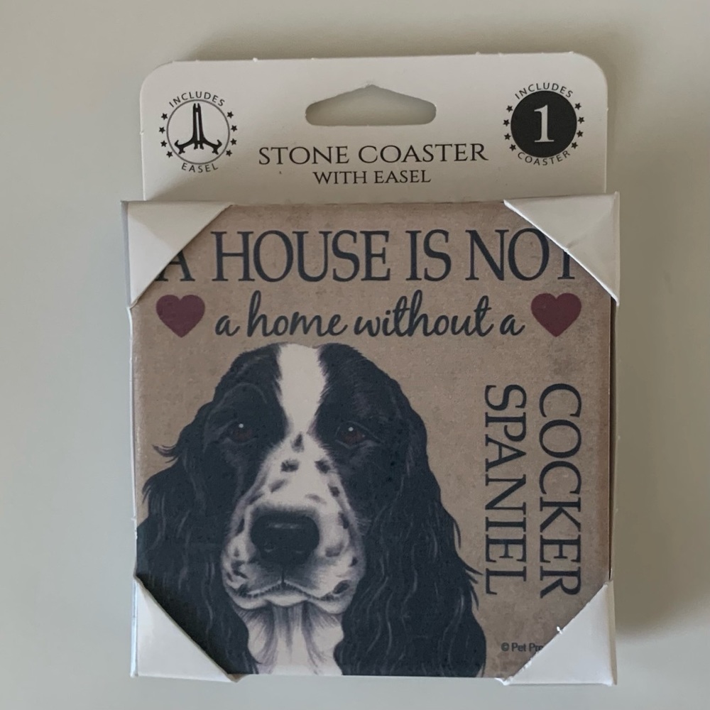 Cocker Spaniel Dog Stone Coaster with Easel